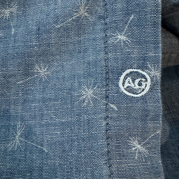 AG Adriano Goldschmied Button Up Blue Dandelion Short Sleeve Shirt Men’s Size XL - Picture 8 of 10